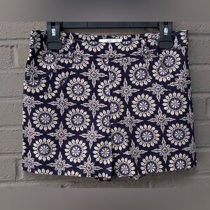 Anthropologie Navy and Cream Floral Shorts